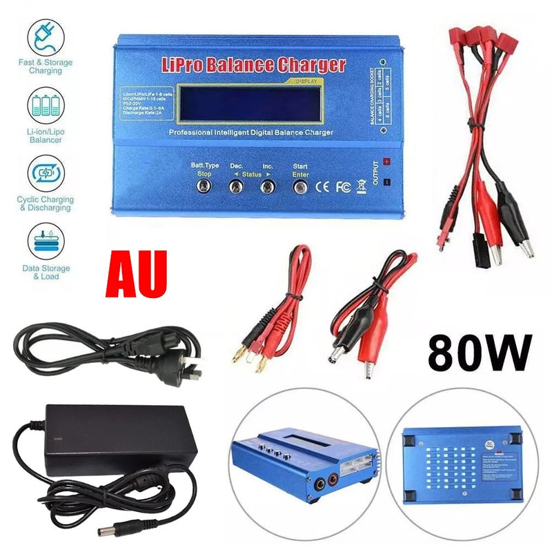 IMAX B6 80W Battery Charger Lipo NiMh Battery Balance Digital Charger+AC Adapter Battery