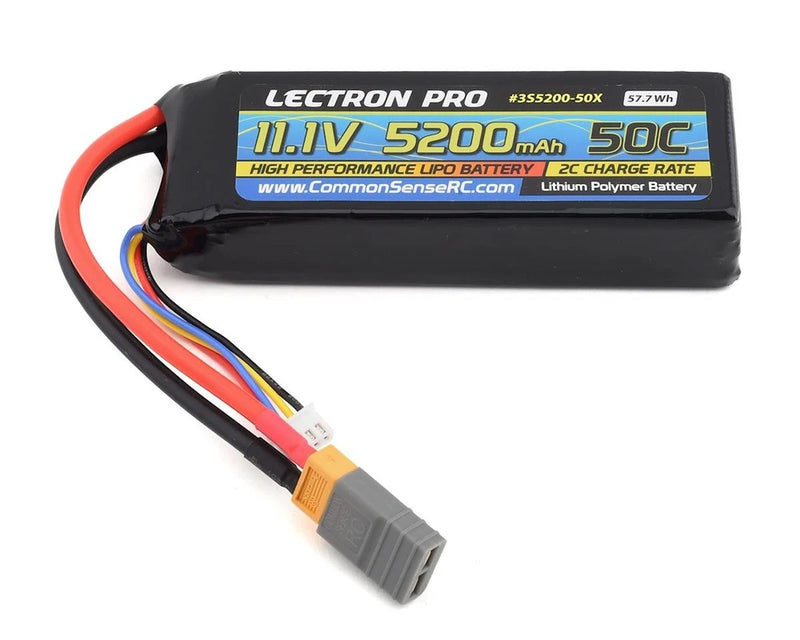 Common Sense RC Lectron Pro 3S 50C LiPo Battery w/XT60 (11.1V/5200mAh) Battery