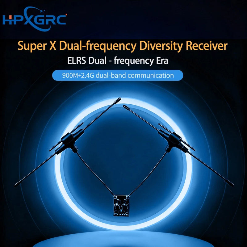 HPXGRC Super X dual ELRS Receiver 2.4G+915M Built-in LR1121 Chip for FPV Drone