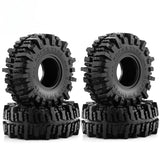 RC crawler rubber rock tire set with aggressive tread, two tires