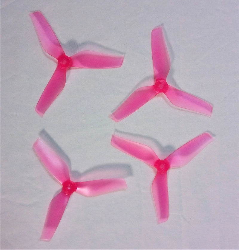 4 pc. Drone Propellers, 4 Blade, 4.25 inch, Quick Release RC Props, Pink