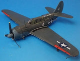 1:72 scale WWII gray dive bomber model with propeller, star markings, number 4.