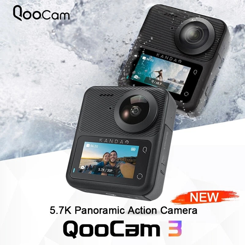 QooCam 3 Action Camera 5.7K 30FPS Fast Aperture Waterproof Travel Moto Recording
