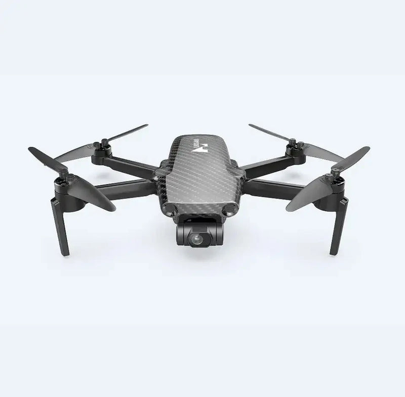 Mini drone with gimbal camera, carbon-fiber body, four propellers