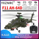 YXZNRC F11 AH-64D Apache 6-Axis 3D Gyro 6CH Flybarless RC Helicopter 1-3 Battery