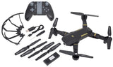 G Force GB100 FPV drone kit with quadcopter, controller, batteries, and props