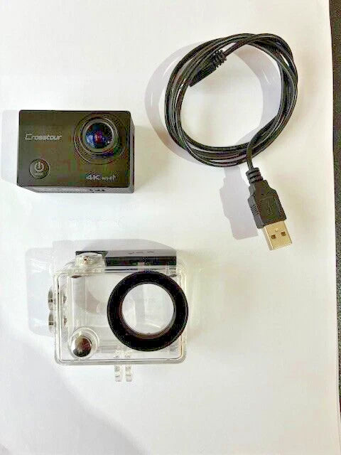 CROSSTOUR  4K Action Video Camera with Waterproof case and charging Cable