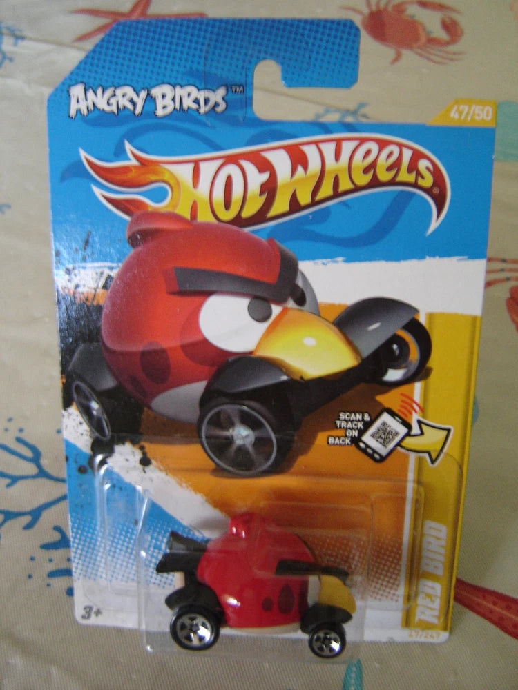 Hot Wheels Angry Birds red bird die-cast car in blister pack, 1/64, #47/50