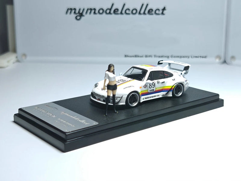 MC 1:64 Porsche 911 RWB 993/964 Apple #89 Racing Sports Model Diecast Metal Car