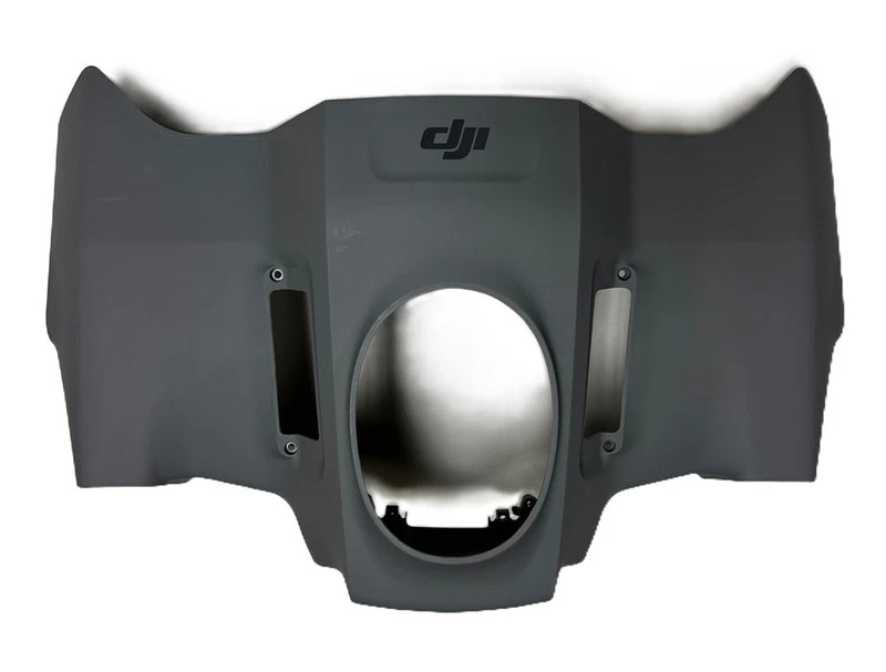 DJI front upper shell, dark plastic housing with circular opening and side slots