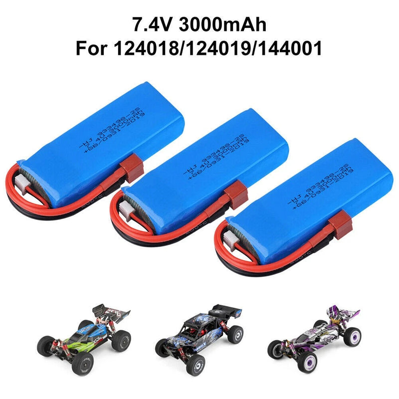 3*7.4V 3000mAh Lipo Battery for Wltoys 144001 124018 124019 104001 124016 RC Car Battery