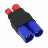 EC5 to HXT 3.5mm battery adapter, blue dual connector, black housing