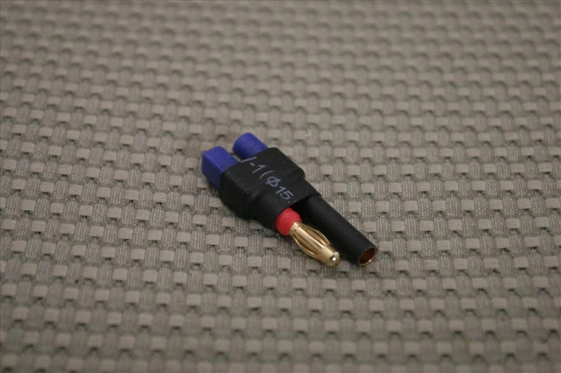 EC3 to 4mm LiPo battery connector adapter with female socket, black body