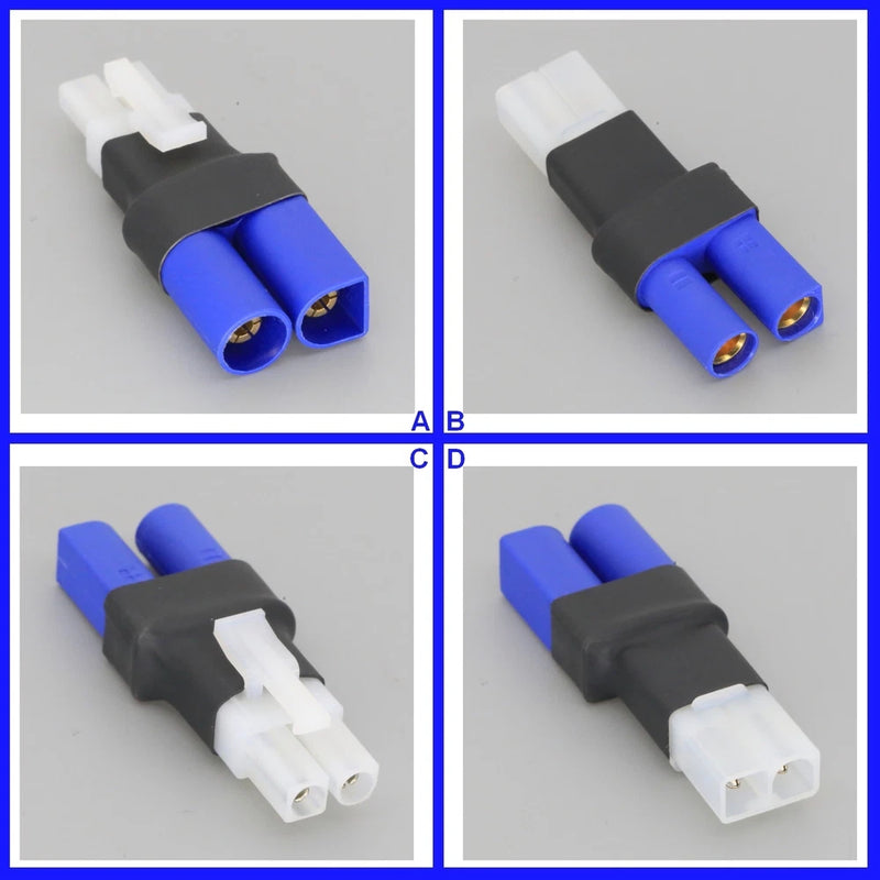 EC5 to Tamiya battery adapter, blue dual connector plugs with gold pins