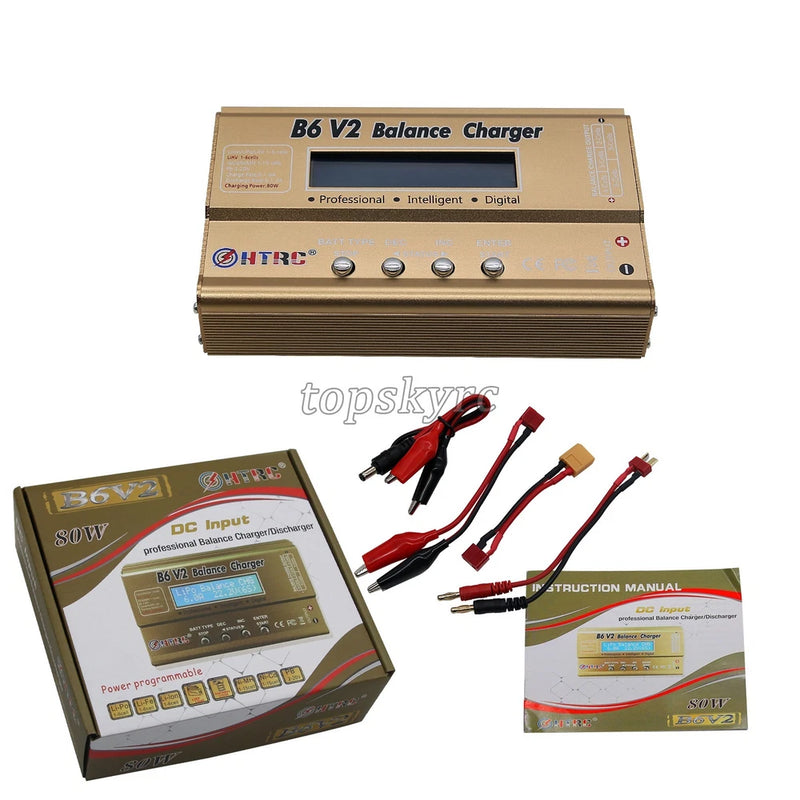 HTRC B6V2 RC Battery Balance Charger Car Helicopter Lipo NIMH I II III Charger Battery