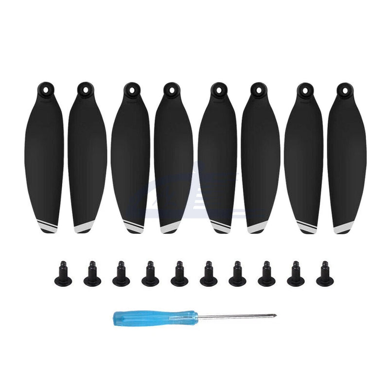 8pcs Low-Noise Propellers Blades RC Drone Props Black & Silver For DJI Mini SE