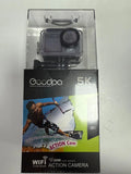 Goodpa 5K action camera retail box with dual-screen, WiFi and 30M waterproof text
