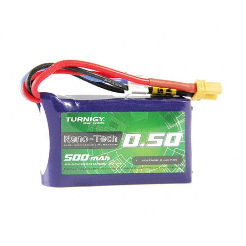 Turnigy Nano-Tech 500mAh 2S 7.4V LiPo Battery 25C 35C (XT30 Connector) Battery