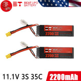 2X BTBEATLIPO 3S Lipo Battery 11.1V 2200mAh XT60 for FPV RC Freewing Jet Plane