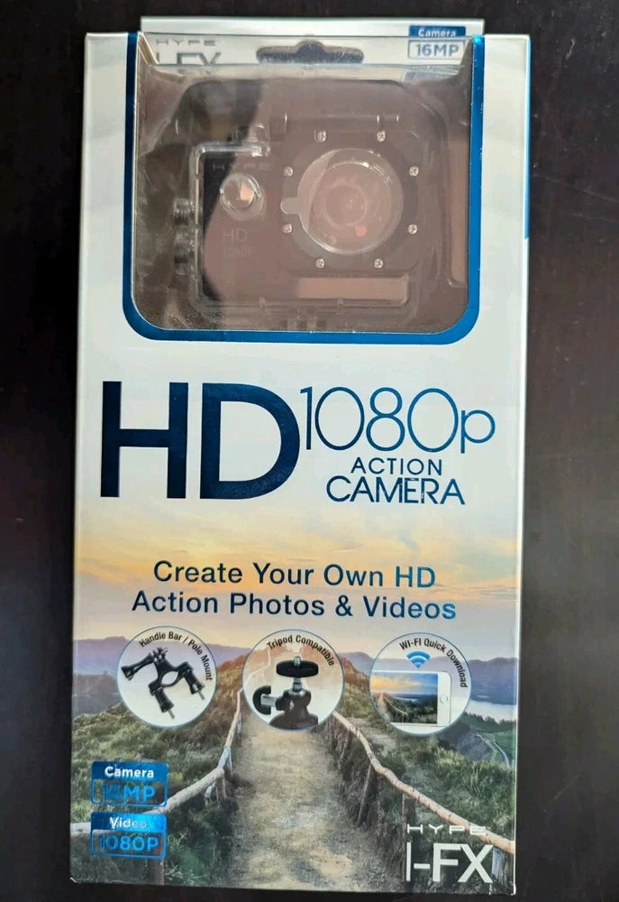HYPE I-FX HD 1080p Action Camera 16MP Camera/1080P Video-NEW
