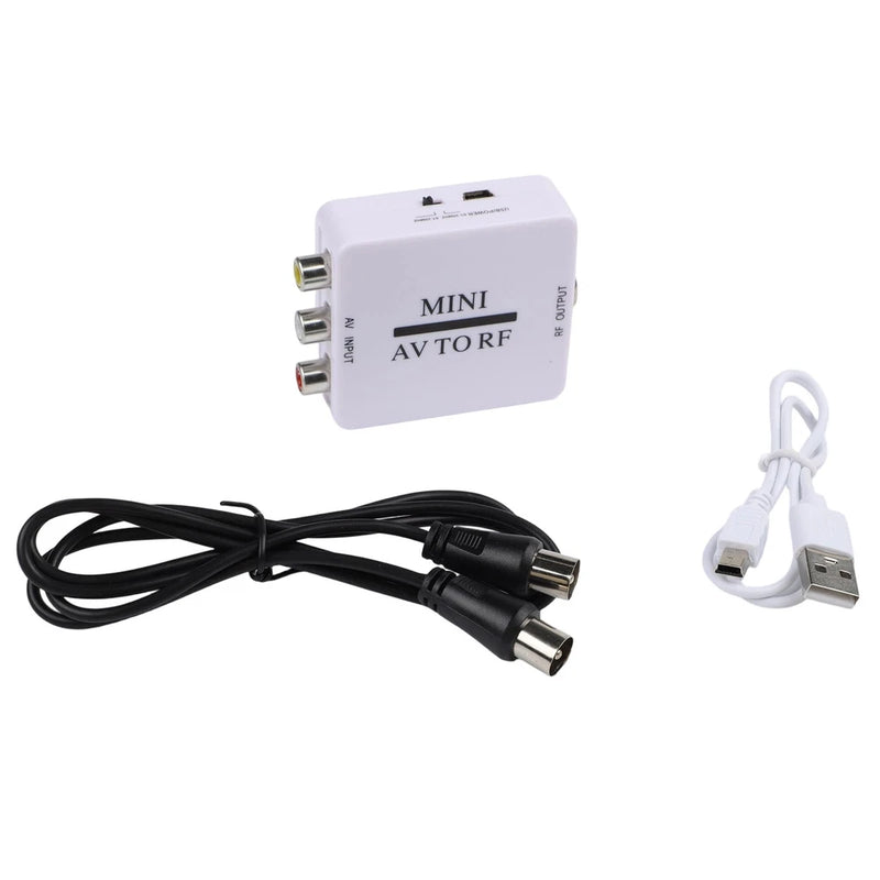 AV to RF Converter for RCA Composite Video to RF Coaxial Signal Adapter