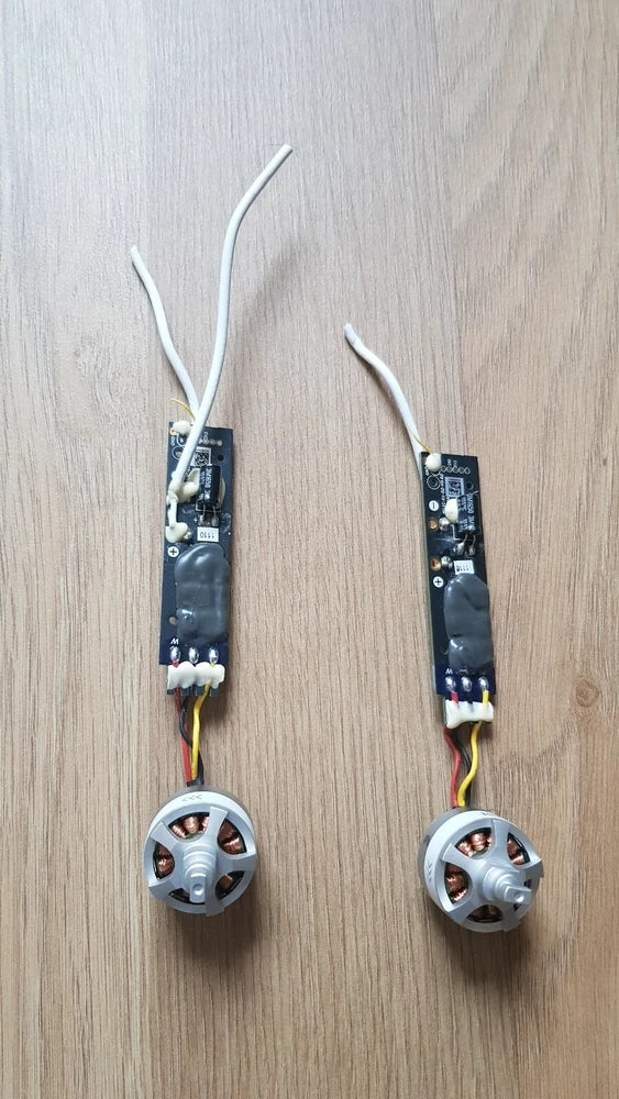 Xiaomi MI drone motor pair with wiring and rotor caps