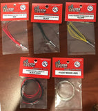 Pre-wired model car under-hood wiring set, sealed packets with red, black, yellow cables.