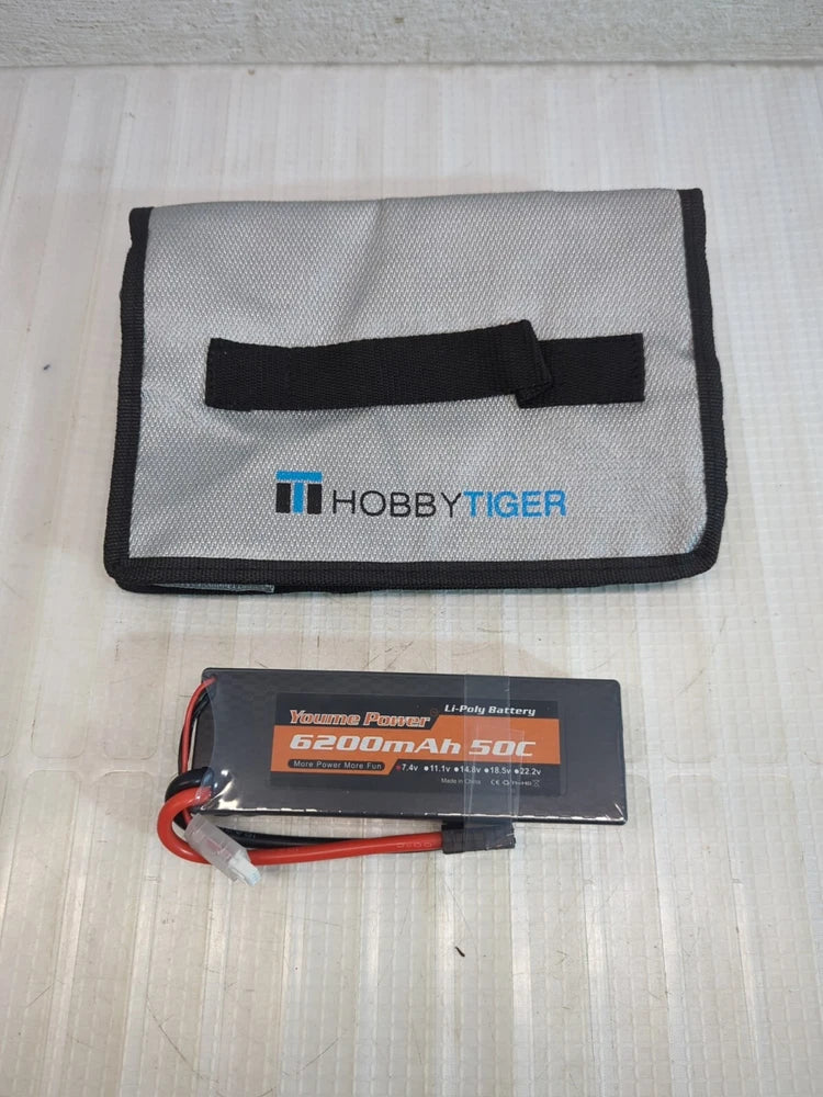 RC car/buggy/drone 7.4v Lipo Battery 6200mah 50C Hard Case TRX Plug & Fire BAG