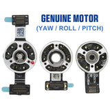 Gimbal yaw/roll/pitch axis motor replacement with flex ribbon cable, three views
