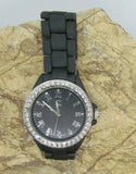 Womens Watch Quartz Model Black Band New Battery Fashion Round Face Battery