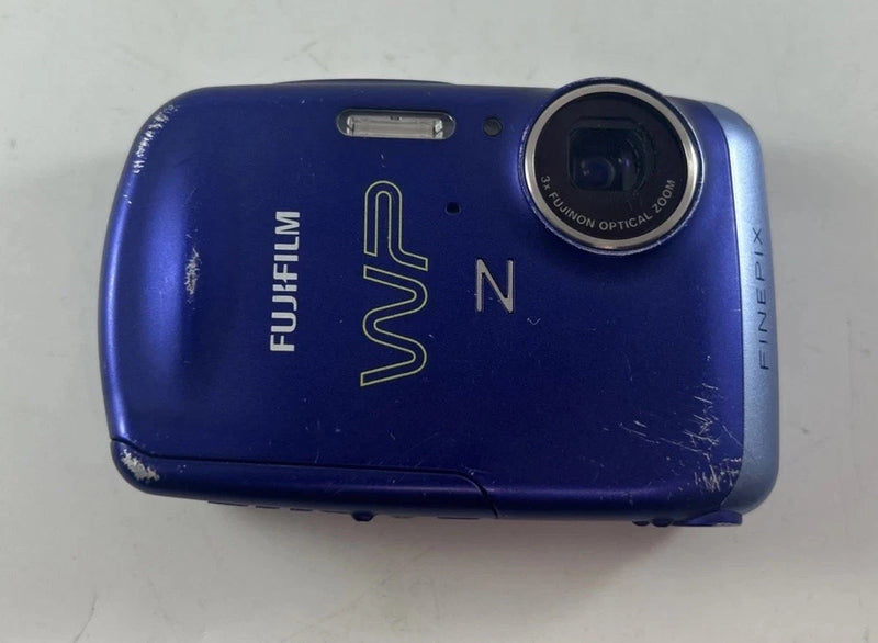 Fujifilm Finepix Z33WP Blue 10.0MP Waterproof Digital Camera FOR PARTS BROKEN
