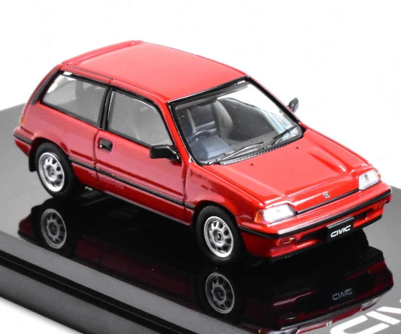 AL HobbyJapan 1:64 1984 Red CIVIC Si E-AT Hatchback Model Diecast Collect Car