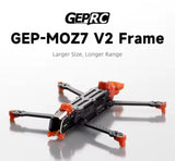 GEPRC GEP-MOZ7 V2 Frame Kit FPV Freestyle RC Racing Drone - Black/Coral Orange