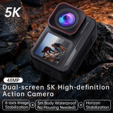 5k Action Camera Dual Screens 48MP HD Touch Anti-Shake Native Waterproof Ip68!!