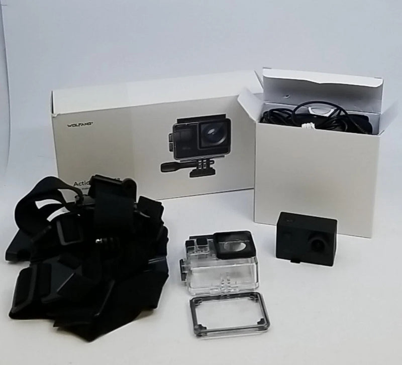 Wolfgang GA100 Action Camera boxed with accessories