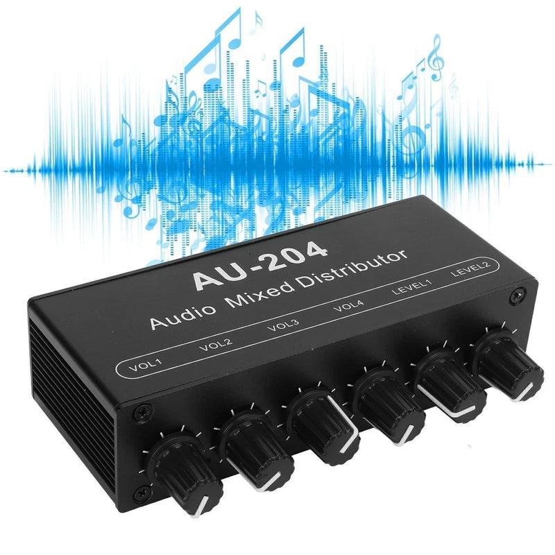 Stereo Audio Splitter Box Mini Preamplifier Headphone Amplifier 2 Way Input