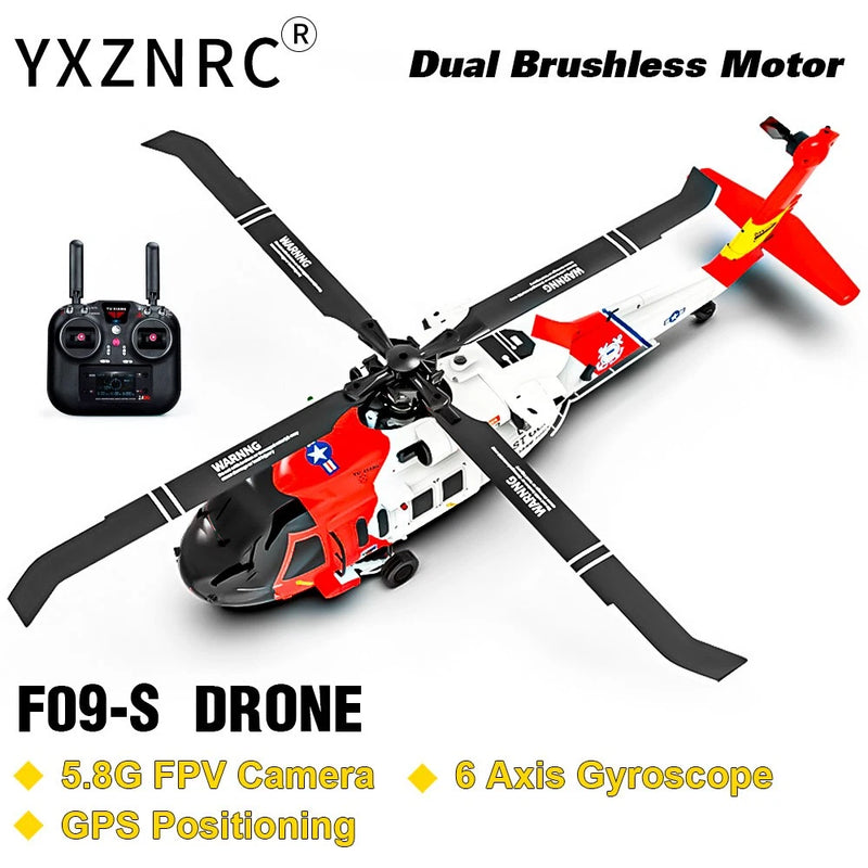 Yuxiang RC Helicopter F09S 2.4G 6CH Gyro GPS Dual Brushless Motor Remote Control