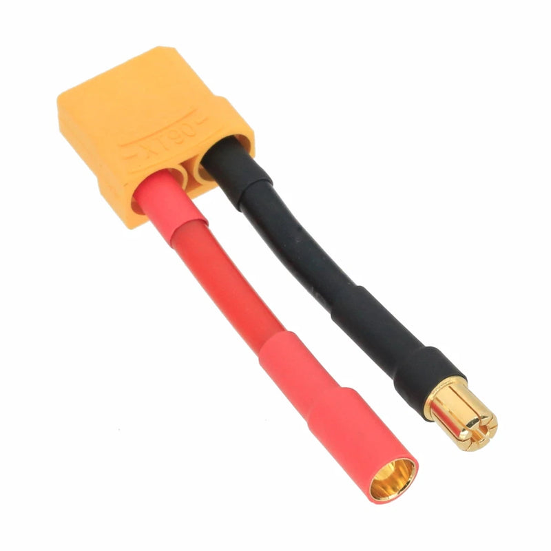 HXT 6.5mm Male-/Female+ to XT90 Female cable 10AWG 5CM wire For RC Battery FPV
