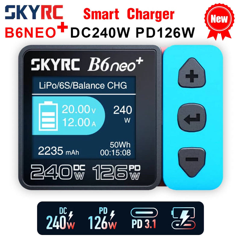 SKYRC B6neo+Smart Charger Mini DC240W PD126W Discharger Balance Carrying Charger Battery