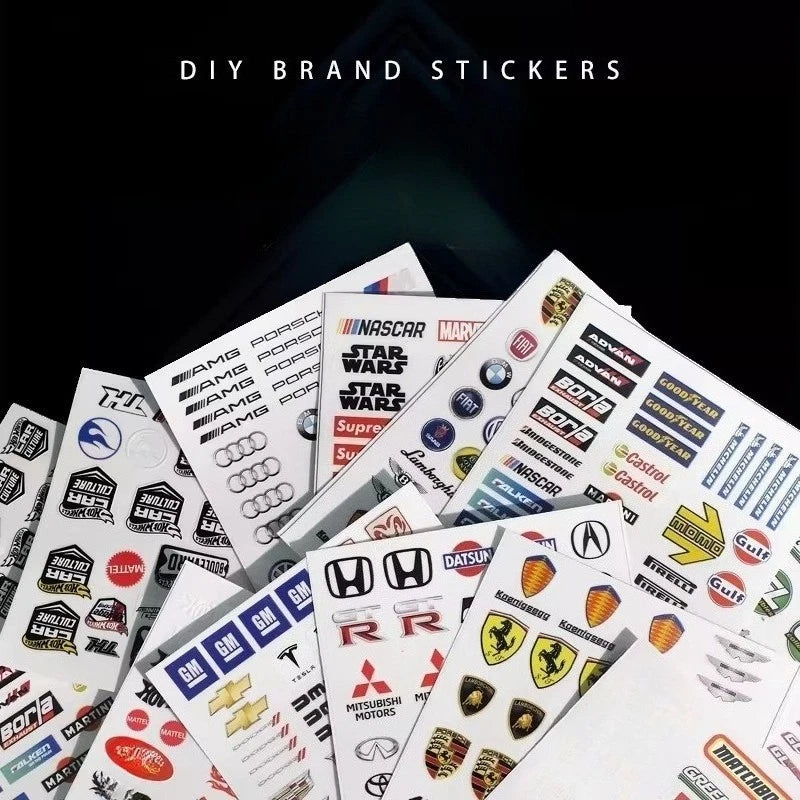Diorama 1/64 Car Model Crystal Logo UV Printing DIY Car Emblem Display Stickers