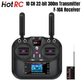 HOTRC HT-10A RC Transmitter 10CH with Receiver For RC Airplanes Boats Car Drones