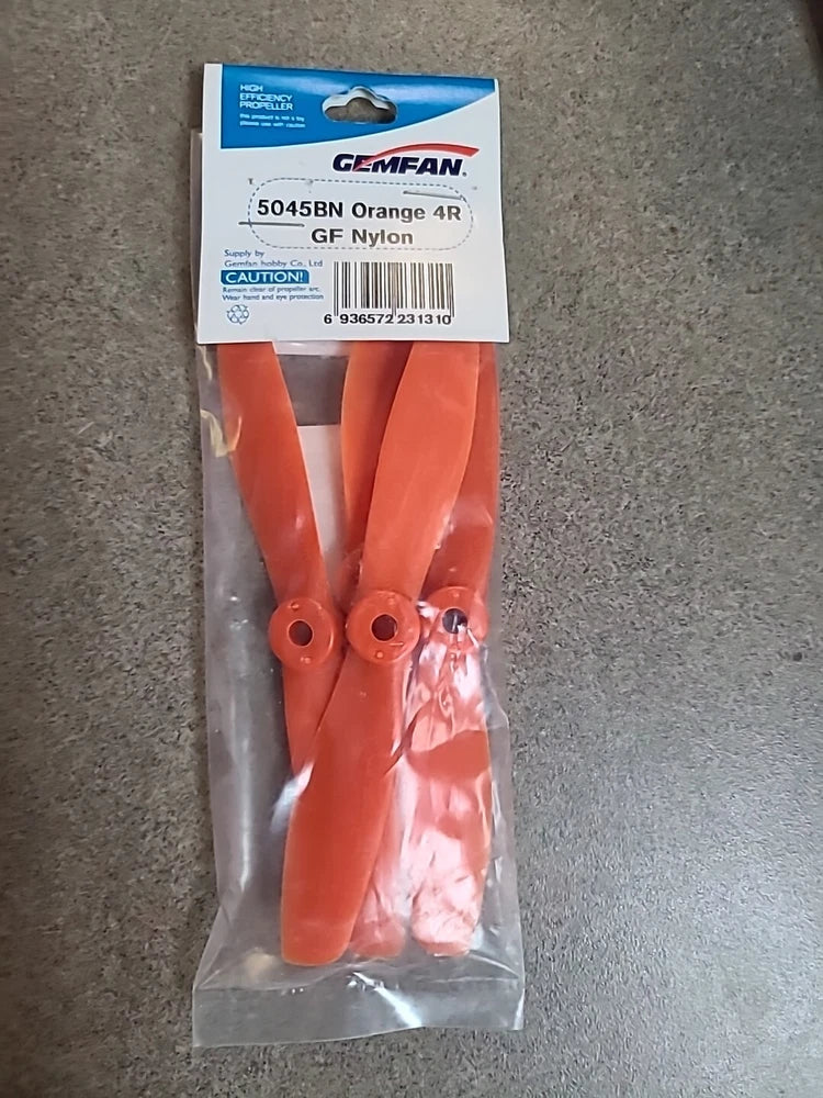 Gemfan BN5045 5" Propellers Orange 4R GF Nylon Set of 4
