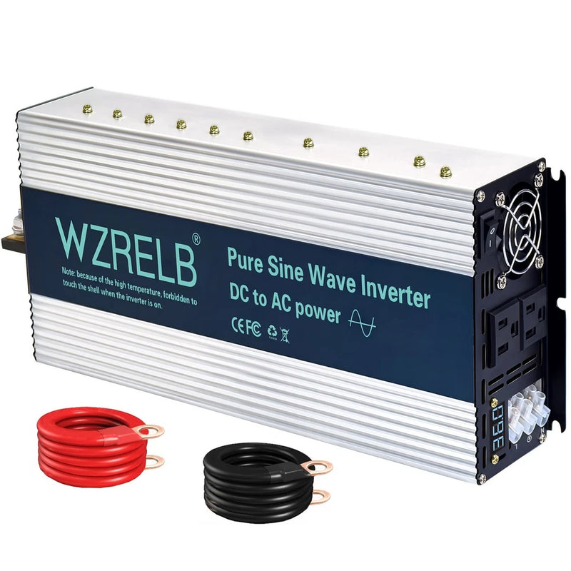 WZRELB 4000W 36VDC to 120VAC Pure Sine Wave Power Inverter RV car home camp new