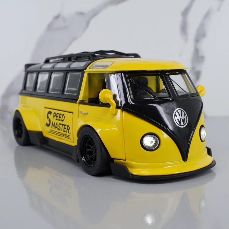 Volkswagen Transporter T1 Tuned Widebody 1:32 Scale Diecast Model Van Yellow VW