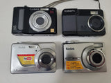 Lot of 4 DIgital Cameras for Parts or Repair Kodak Lumix Cyberpix