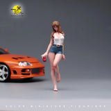 1/18 Miniatures Denim Shorts Beauty Girl Scene Props Model Figures For Cars