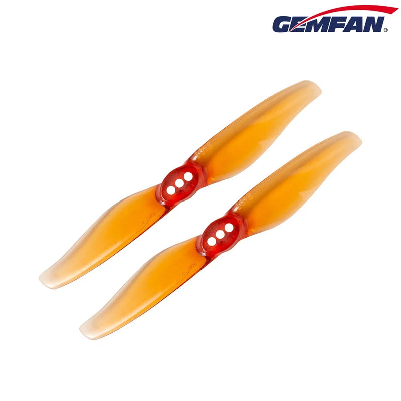 Gemfan orange 3x1.8 two-blade FPV drone propellers with red hub