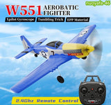 US 2.4G 4CH WWII P51 Mustang Remote Control Glider RC Airplane 6-Axis Gyro RTF