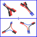 XT150 parallel battery adapter harness with blue and red connectors
