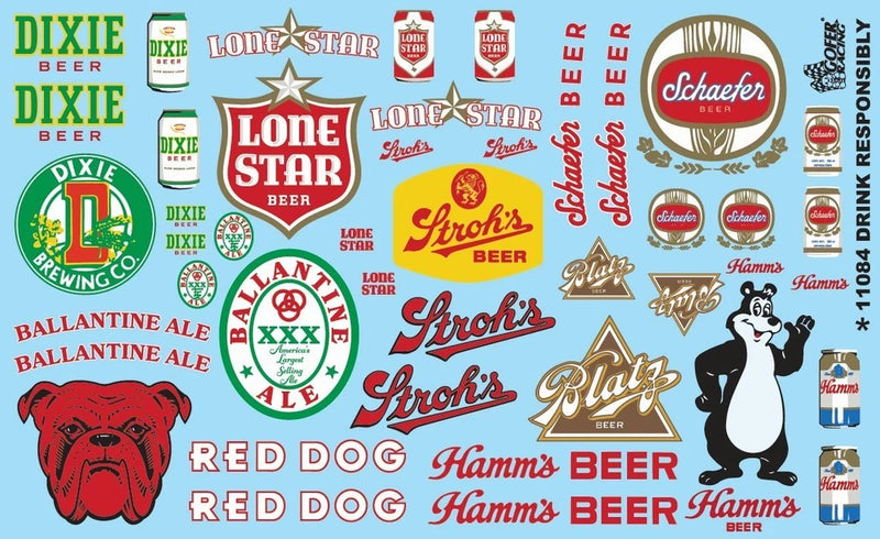 GOFER RACING DECALS Drink Responsibly Beer truck SHEET 1:24 1:25 CAR MODEL 11084